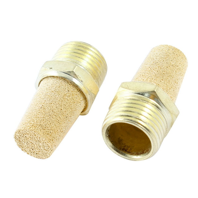 2 Pcs de latón 1/2PT macho rosca silenciador de ruido filtro neumático