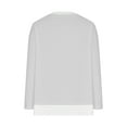 thumbnail image 4 of CLOISE Halloween Shirts for Women Long Sleeve Ghost Graphic Tops Crew Neck Pullover Fake Two Piece Plus Size Blouses, 4 of 6