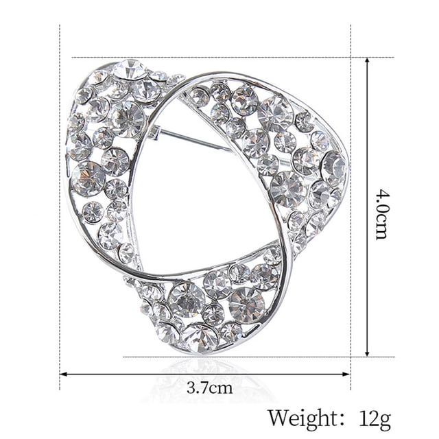 unbranded 1Ud Pasador Plateado Para Bufanda Con Rhinestone Resistente Ideal Para Regalos Y Uso Diario