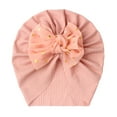 thumbnail image 2 of Baby Girl Toddlers Breathable Cotton Hat Newborn Knotted Hat Cute Donut Soft Turban Bow Knot Cap 6-36Month, 2 of 2