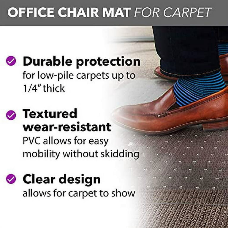 Office Chair Mat for Carpet, 36” x 48” Carpet Protector Mat, Sturdy Carpet  Chair Mat with Studs for Office, Home and Gaming Floor