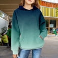 thumbnail image 2 of Mercatoo Teen Girls Ribbed Hoodies Gradient Color Cute Trendy Pullover Hoodie with Pockets Kids Fleece Warm Sweatshirts Clothes, 2 of 7