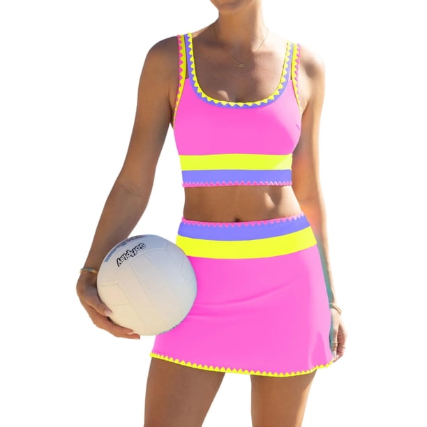 Set de bikini Popvil con cintura alta y falda 2026