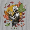 thumbnail image 2 of Boy's Star Wars: The Mandalorian Grogu and Din Djarin Fall Leaves Love Graphic Tee Athletic Heather Small, 2 of 5