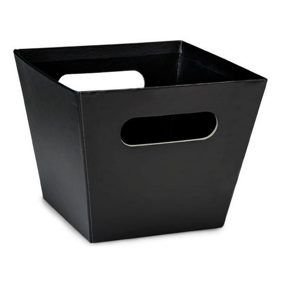 Pack of 6, Solid Large Black Square Gourmet Market Tray 6.5 x 6.5 x 5.5" Made From Heavy Laminated Boxboard & As Great Gourmet Gift Baskets, Food Baskets or Home Decor Decorative Accessory