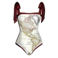 thumbnail image 3 of Traje de baño damas 2 piezas de traje de baño de playa para mujer con cordones y vestido para deportes acuáticos (mapa M), 3 of 5