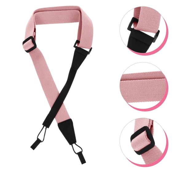 KALLORY Durable Pink Cotton Ukulele Strap for Elegant Style and Comfort, Lightweight Design, 1.5" Width