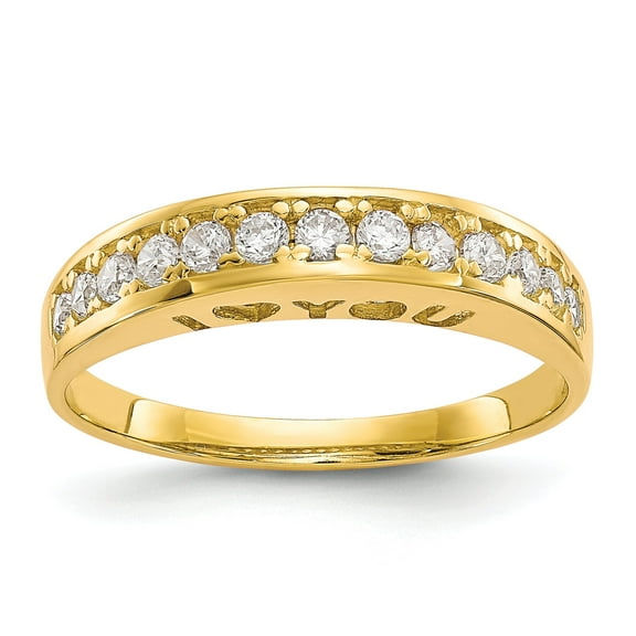 10K Gold I Love You Forever CZ Ring Jewelry