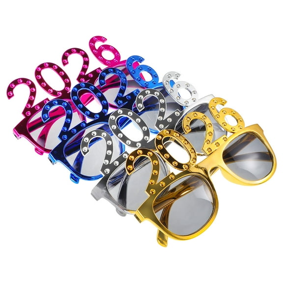 Homoyoyo New Year's Eve Party Glasses Assorted Colors Plastic Accessories for Countdown and Festive Event Celebrations