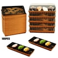 thumbnail image 1 of Verdelife Sushi Trays with Lids, 100pcs Disposable Sushi Container Box with Cover, Black Japanese Take Out Charcuterie Boxes To Go Containers Entrees Cookies Desserts for Party, 1 of 8