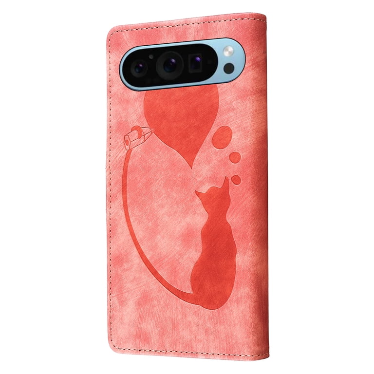 Allytechgroup Google Pixel 8 Case Wallet, Cute Cat Heart Stylish