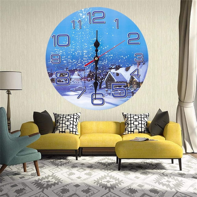 RKSTN Fall Decorations for Home 12 Inch Retro Creative Frameless Christmas Day Special Wall Clock Decorations