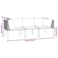 thumbnail image 4 of vidaXL 3 Piece Garden Lounge Set with Cushions Grey Poly Rattan, 4 of 5