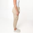 thumbnail image 3 of Elsie & Zoey Kienna Medium Sand Adjustable Cotton Cargo Jogger Pant for Women, 3 of 5