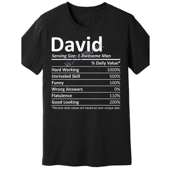 DAVID Nutrition Funny Birthday Personalized Name Gift Idea 690416 funny Men'S Short Sleeve T-shirt black AM