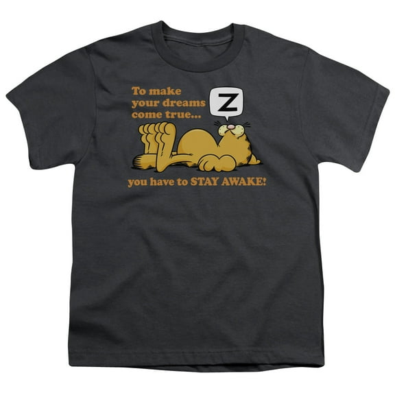 Garfield Stay Awake S/S Youth 18/1 T-Shirt Charcoal