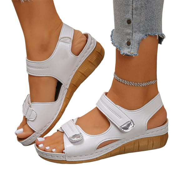 YOUYEDIAN Orthopedic Sandals for Women Summer Walking Open Toe Arch Support Shoes Casual Comfortable Non Slip Slip on Slippers