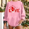 thumbnail image 2 of RKSTN Chandail en Molleton de la Saint-Valentin pour Femmes Surdimensionné Mode Décontractée Manches Longues Col Rond Chandail en Molleton Grande Taille Imprimé Cœur d'Amour Couleur Unie, 2 of 9