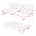 thumbnail image 7 of Pouseayar Futon Sofa Bed, 66" Sleeper Sofa, Loveseat, Velvet Couches for Living Room, Bedroom, Black, 7 of 7