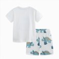 thumbnail image 5 of TOWED22 Baby Boy Summer Clothes 2pcs Dinosaur Truck Graphic Tee Cotton Shorts Toddler Outfits(White,6-7 Y), 5 of 7
