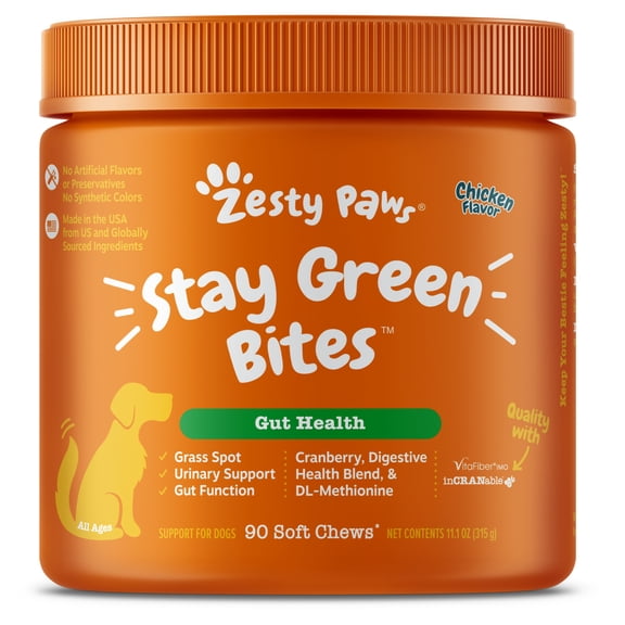 Zesty Paws Stay Green Bites Chicken Flavor Dog Supplement, 90 Count