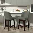 thumbnail image 5 of Tolead 26"Upholstered Swivel Bar Stools with Wood Legs, Bar Chairs for Home and Bar - Set of 2,Gray, 5 of 6