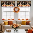 thumbnail image 4 of Kitchen Cafe Valance Curtain for Small Windows,Gnome on Autumn Pumpkins Rod Pocket Short Valances,42x18in, 4 of 9
