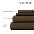 thumbnail image 3 of Noble Linens 4 Piece Solid Microfiber Bed Sheet Set, Chocolate, Full, 3 of 10