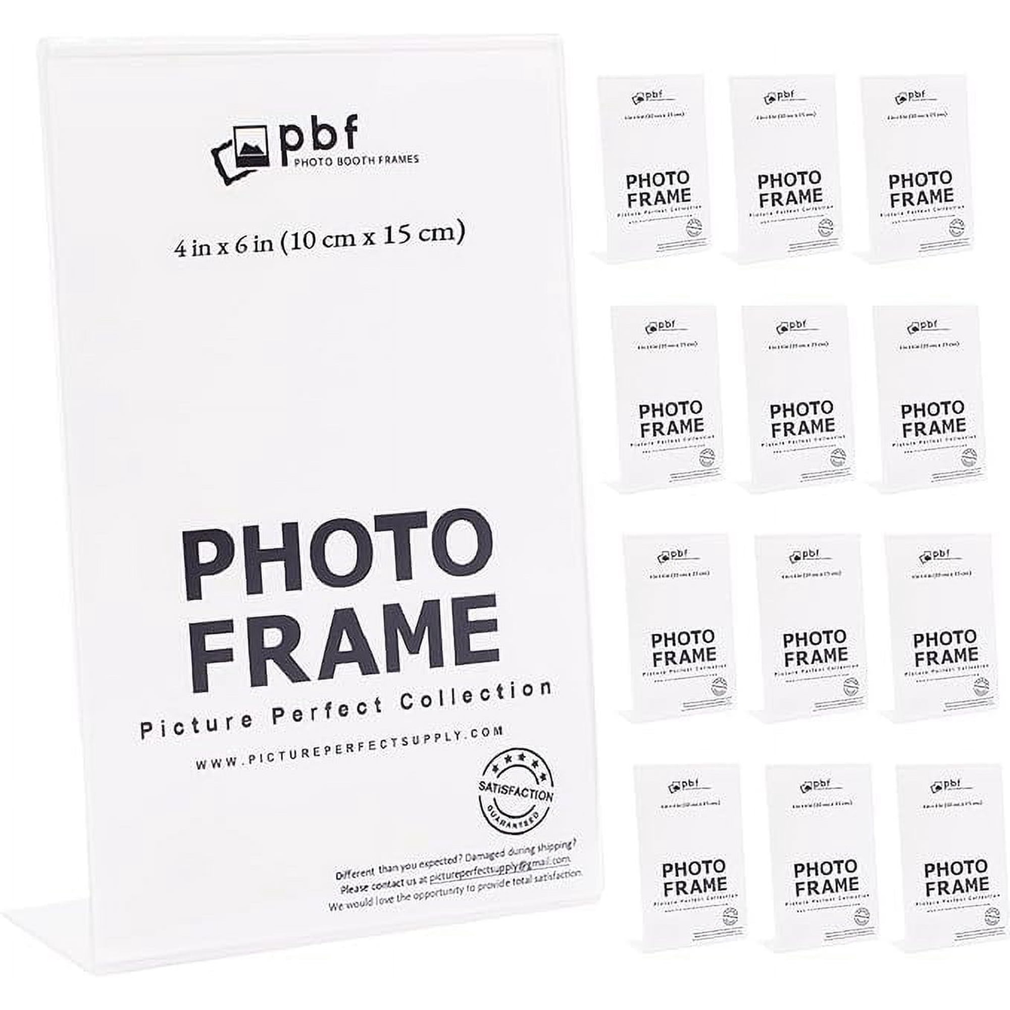 Photo Booth Frames 4" x 6" Clear Acrylic Picture Frame, 12 Pack
