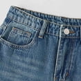 thumbnail image 4 of Girls Blue Wide Leg Jeans High Rise Balloon Pants Stretchy Vintage Denim for Teens Juniors 9-16 Years Casual School Jeans,Size 15-16 T, 4 of 6