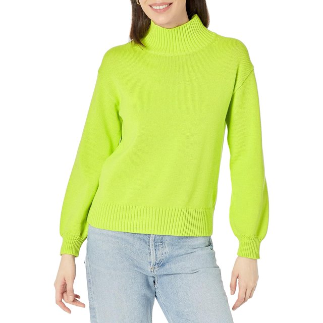 walmart Essentials Womens Plus Organic Cotton Funnel-Neck SweaterPlus Organic Cotton Funnel-Neck Sweater