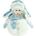 thumbnail image 2 of Northlight 11.5" Arctic Blue and White Snowman Wearing Trapper Hat Christmas Decoration, 2 of 2