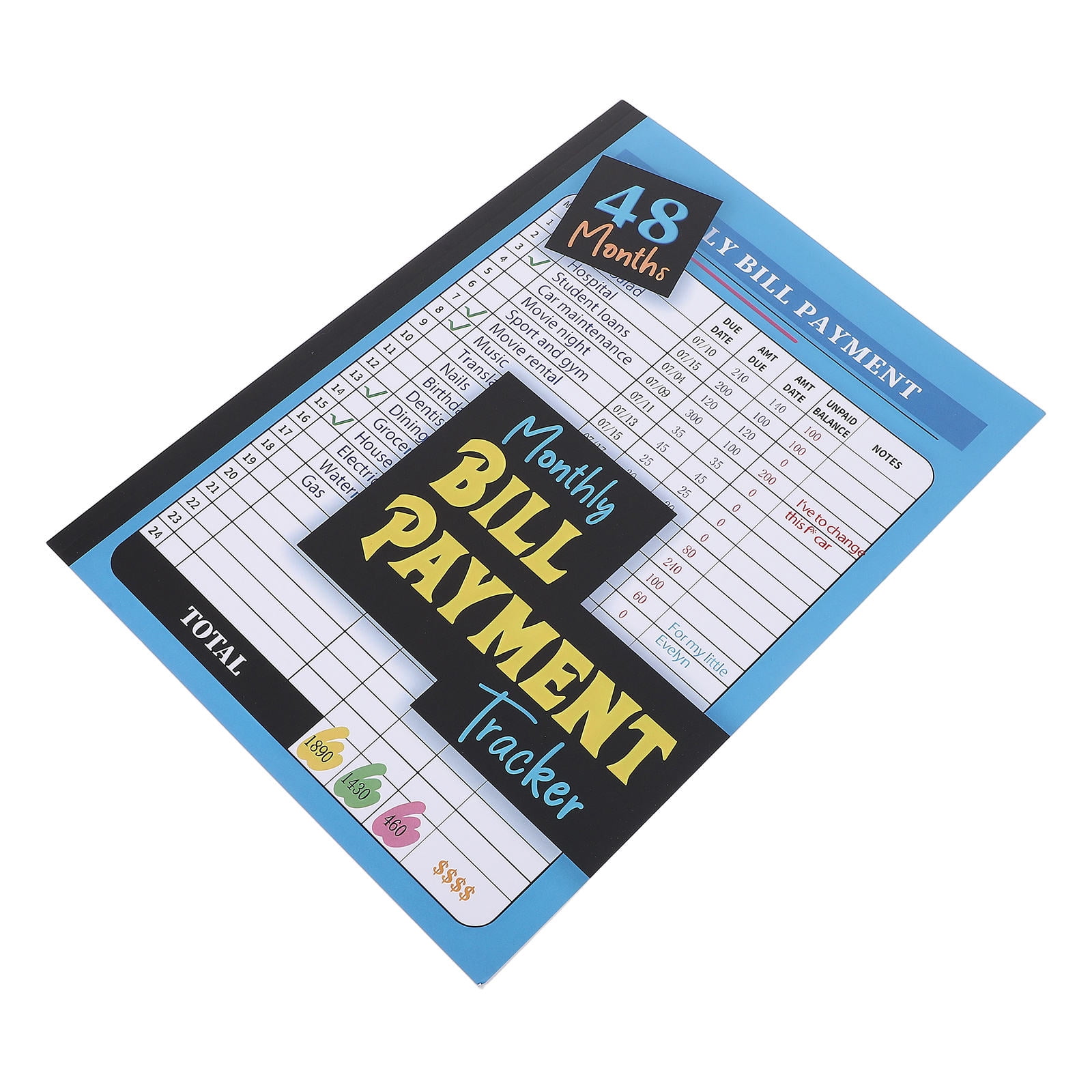 OFFIGAM Monthly Bill Payment Book for Home and Personal Finance with Budget Tracker and Checklist Notebook