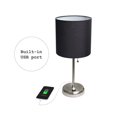 thumbnail image 2 of LimeLights Stick Lamp with USB charging port and Fabric Shade, 2 of 7