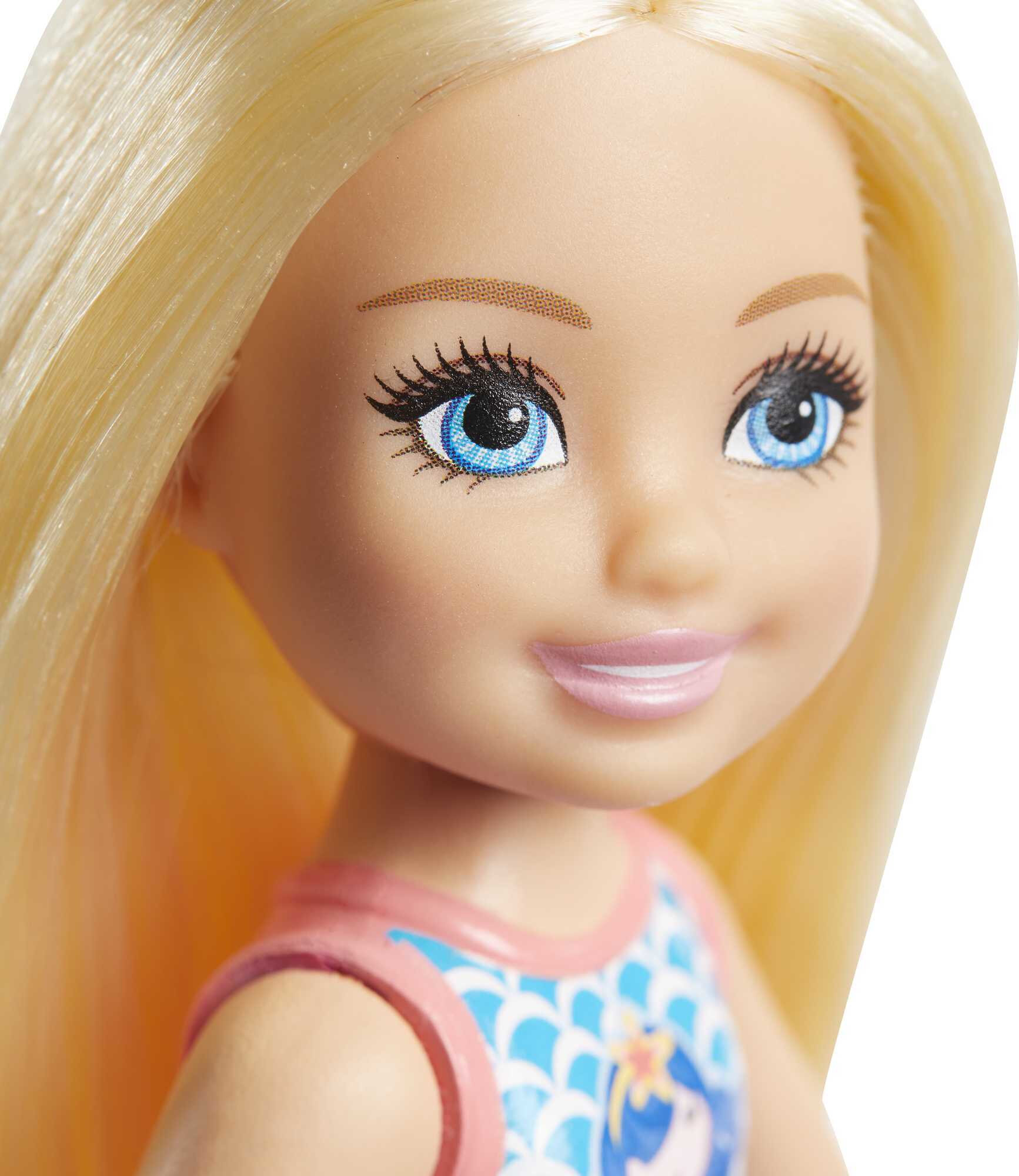 Barbie Club Chelsea Doll, Small Doll with Long Blonde Hair, Blue Eyes & Mermaid-Graphic Swimsuit - image 2 of 5