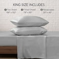 thumbnail image 7 of MR&HM Satin Sheet Set King 4 Pcs, Silky Elegant Luxurious King Size Bed Sheets, with Flat Sheet, Deep Pocket Fitted Sheet for Mattress and Matching Satin Pillow Cases (King Size, Silver Grey), 7 of 7