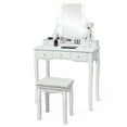 thumbnail image 1 of Gymax Vanity Dressing Table Set w/Removable Box &10 Dimmable Bulbs Touch Switch White, 1 of 10