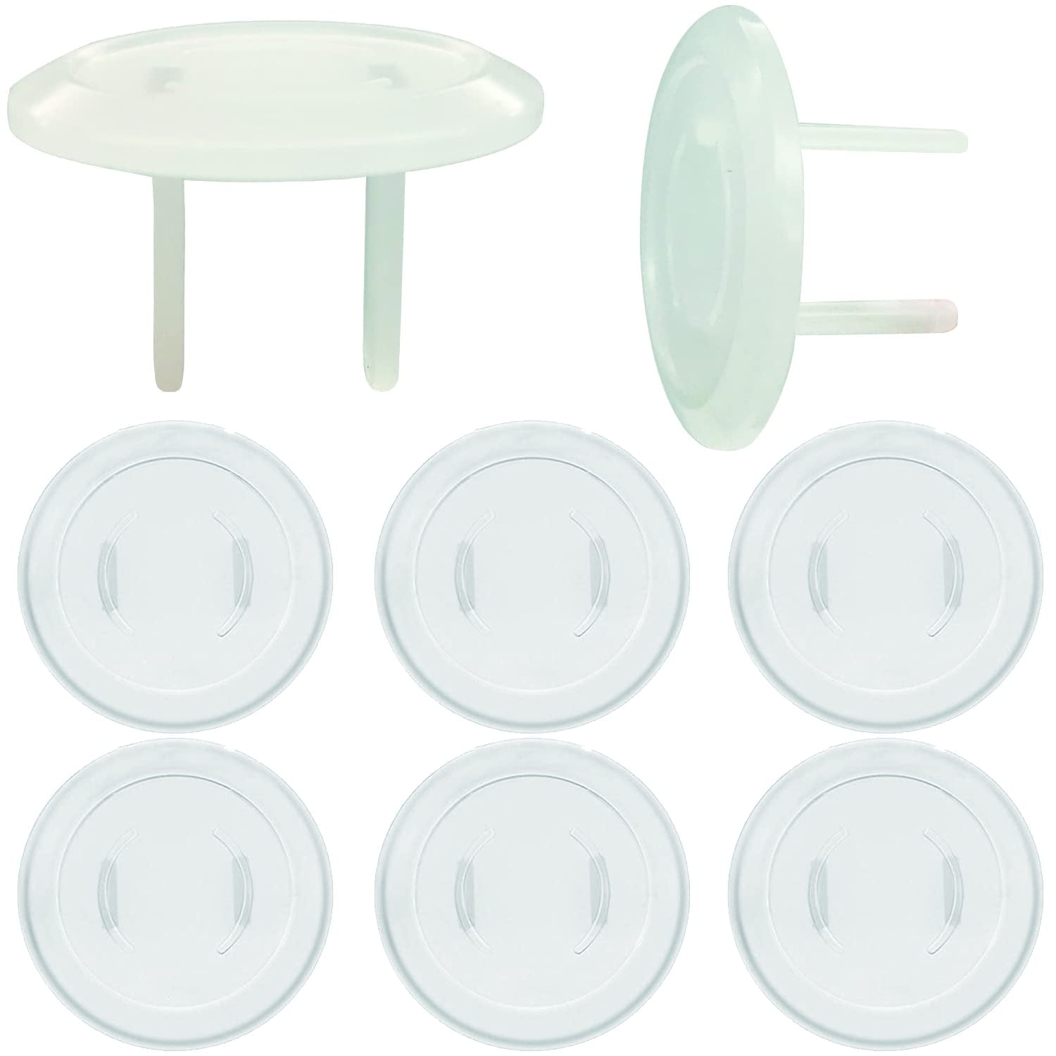 2Pin Outlet Plug Covers Set, Round Electrical Insulation Clear Plastic