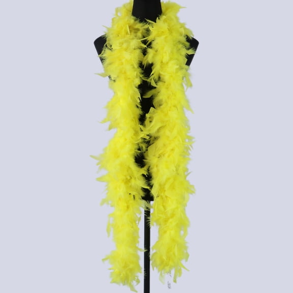 Nvzi 200cm Large Simulation Feather Strips, Feather Scarves for Wedding Decorations, DIY Bouquet Packaging Costume, 1 Piece,Yellow