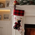 thumbnail image 5 of LED Light‑Up Dog Christmas Stocking, Buffalo Plaid Cuff Linen Pet Stocking, Black Dog Tangled Christmas Lights Hanging Ornament, Farmhouse Holiday Decor for Fireplace, Xmas Tree, Pet Lovers, 5 of 7