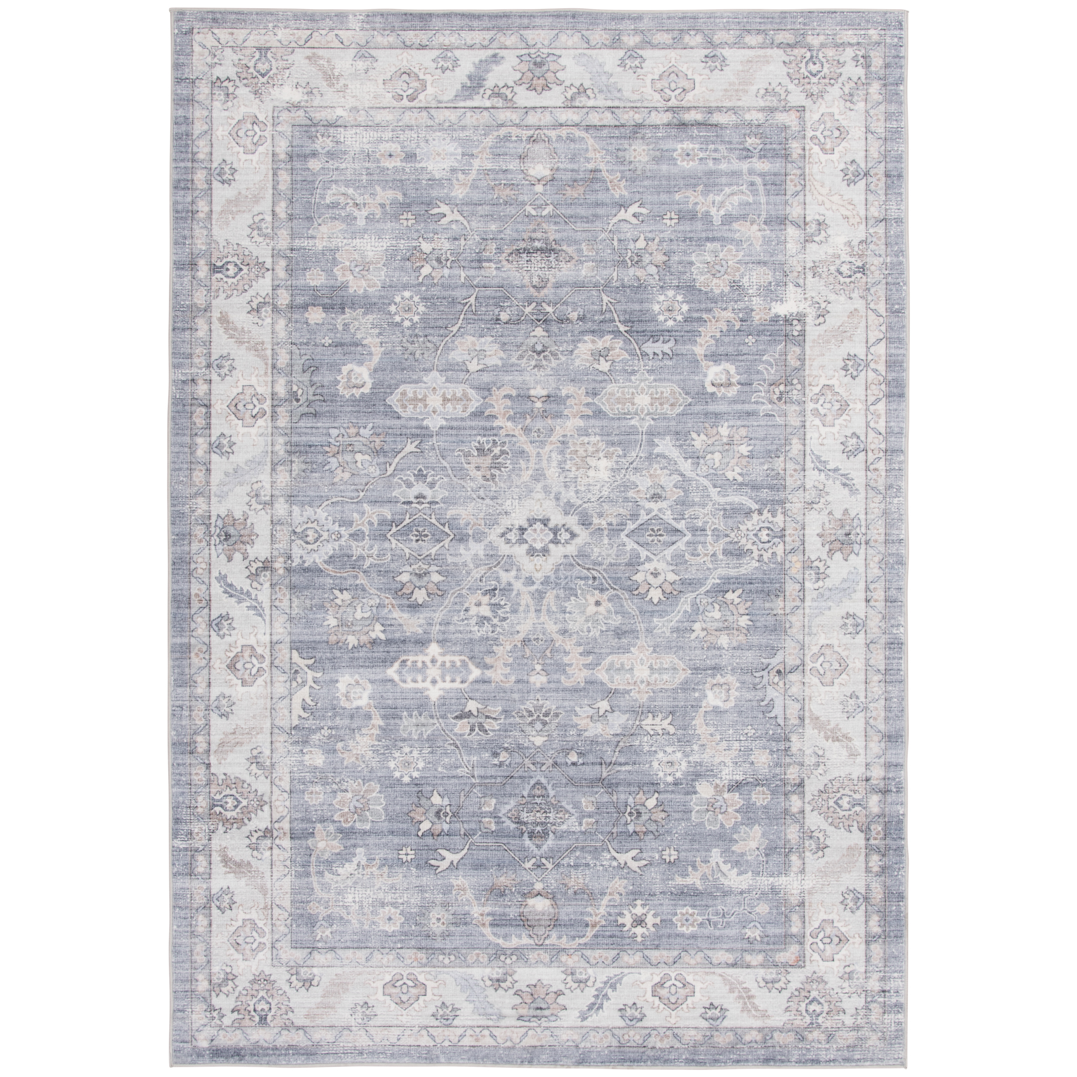 Better Homes & Gardens Blue Persian Machine Washable Faux Fur Indoor Area Rug, 5'x7'