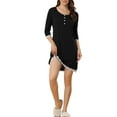 thumbnail image 2 of INSPIRE CHIC Womens Pajamas 3/4 Sleeve Lace Trim Nightgown Lactation Maternity Nightshirts Loungewear, 2 of 5