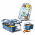 thumbnail image 4 of Cook With Color 2-Pack 4-Compartment Mini Snackle Box, Charcuterie and Snack Container, Divided Serving Tray with Lids, Dishwasher Safe, Blue & Light Blue, 4 of 10
