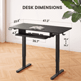 thumbnail image 3 of CHITOOMA Electric Standing Desk with Keyboard Tray, 48" x 24" Height Adjustable Sit Stand up Desk with Headphone Hook & 4 Height Memory Pre-Set for Home Office, Black, 3 of 10