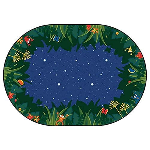 6505 Peaceful Tropical Night Decorative Classroom Kids Teen Room Rug 6ft x 9ft Oval Blue$$Home Decor, Kitchen, & Other