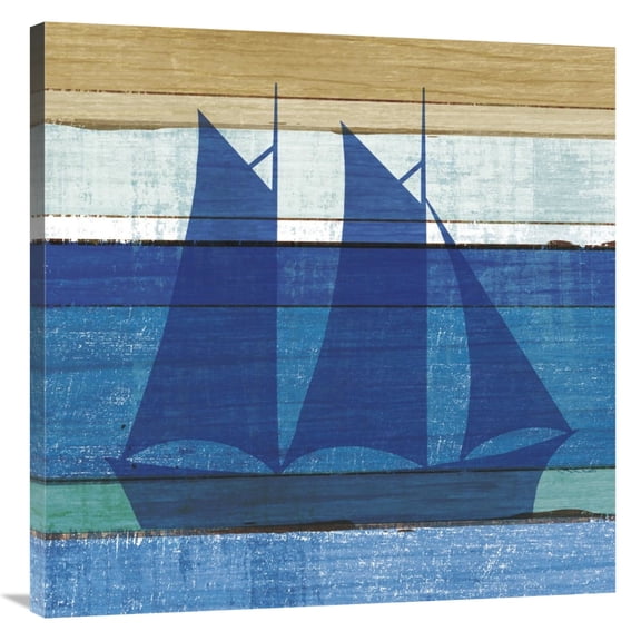 Global Gallery's 'Beachscape V Boat' By Michael Mullan Stretched Canvas Wall Art