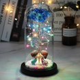thumbnail image 1 of Led encantado Galaxy Rose eterna flor de lámina de oro de 24k con luces de cadena de hadas en cúpula para regalo de Navidad y San Valentín, 1 of 5