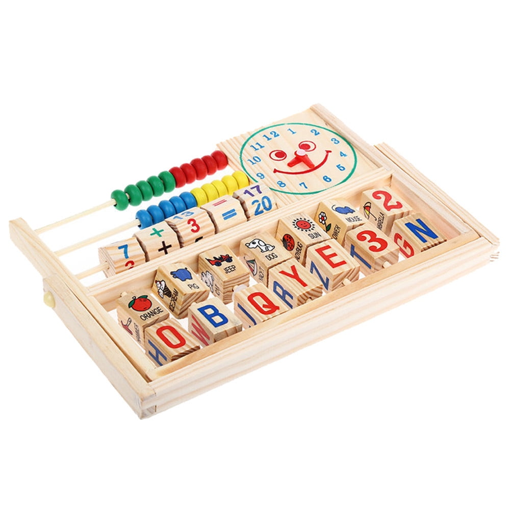 Baby Kids Children Early Learning Educational Versatile Flap Abacus Wooden Toy K 