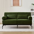 thumbnail image 5 of Modern Loveseat Sofa 59" Sofa Couch 2-Seater Sofa with Flexible USB Ports , Unique Cylindrical Armrests for Living Room, Green, 5 of 5