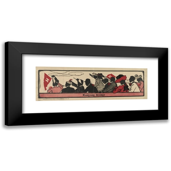 John Jepson 14x7 Black Modern Framed Museum Art Print Titled - Harvard Scores (1905)